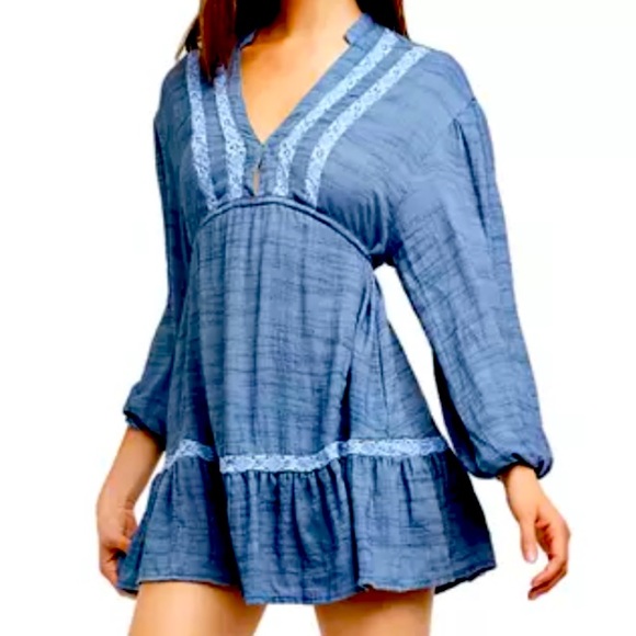 Free People Dresses & Skirts - HP! 🎉Free People Rugged Beauty Swing Dress in Skye